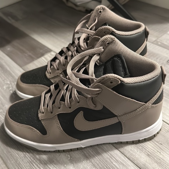 Nike Shoes - Nike Women’s Dunk High-Top Sneakers in Black and Taupe